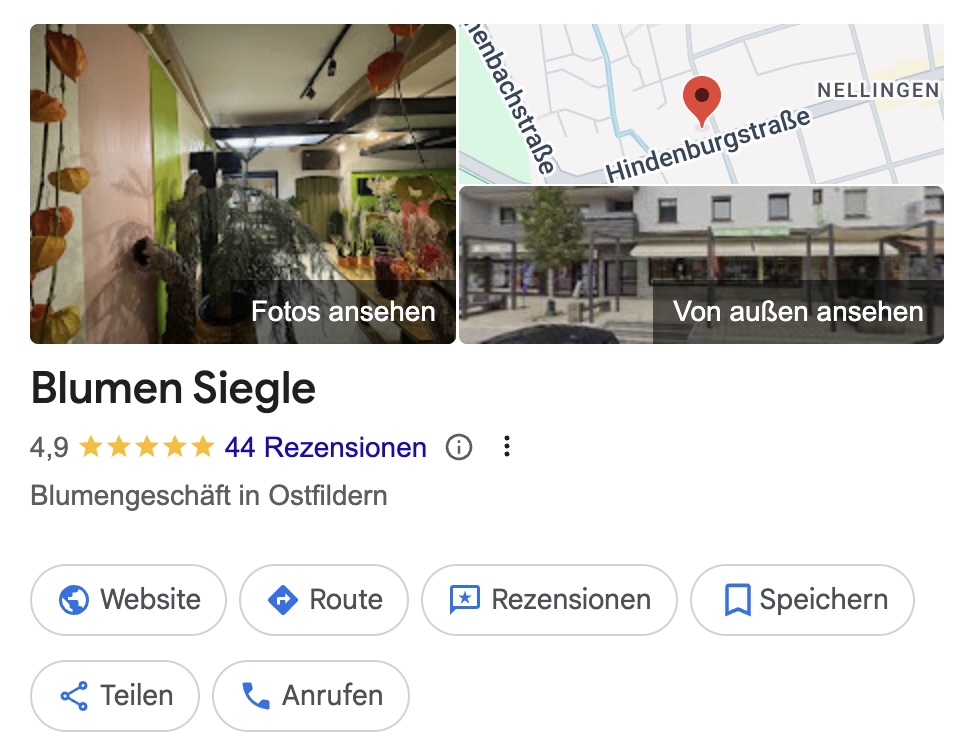 Screenshot Bewertungen Google Maps Oktober 2025